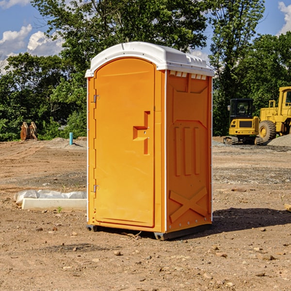 how often are the portable restrooms cleaned and serviced during a rental period in Campbell Hill